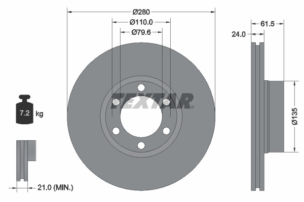 TEXTAR Bremsscheibe 92097703