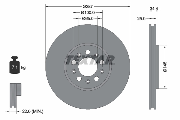TEXTAR Bremsscheibe 92106603