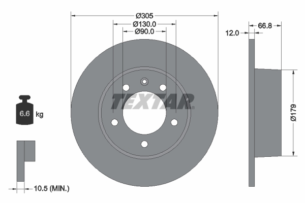 TEXTAR Bremsscheibe 92111203