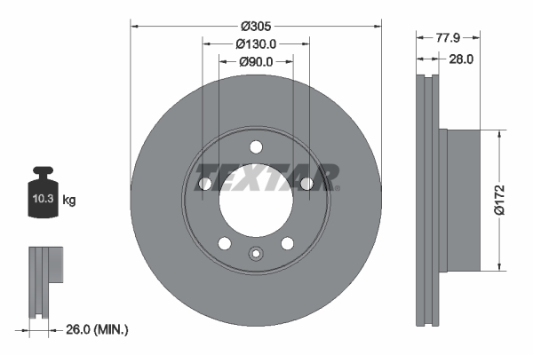 TEXTAR Bremsscheibe 92115903