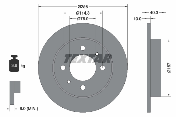 TEXTAR Bremsscheibe 92117103
