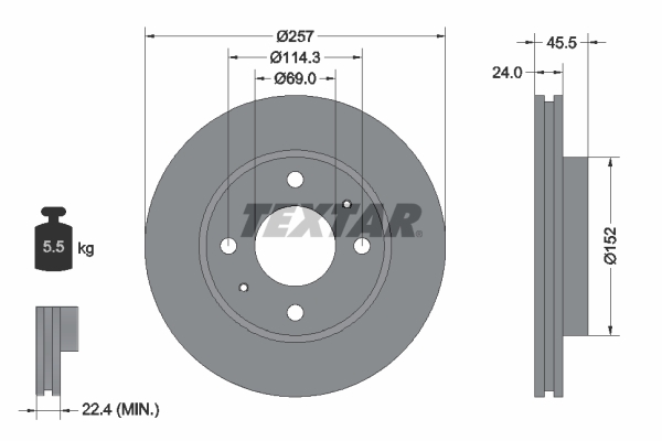 TEXTAR Bremsscheibe 92130800