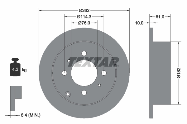 TEXTAR Bremsscheibe 92130900