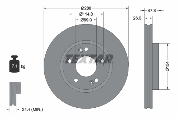 TEXTAR Bremsscheibe 92133903