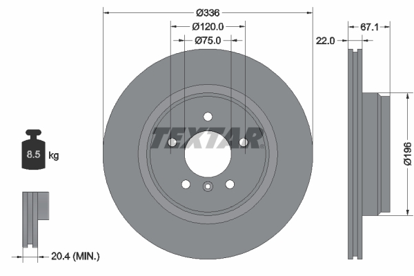 TEXTAR Bremsscheibe 92137905