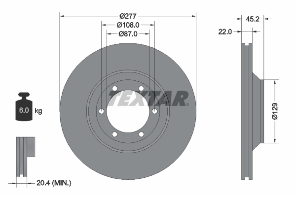 TEXTAR Bremsscheibe 92149400