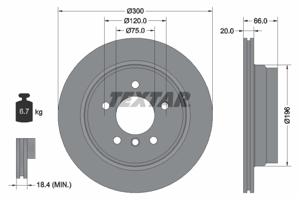 TEXTAR Bremsscheibe 92154903