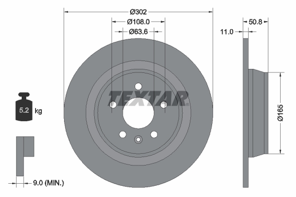TEXTAR Bremsscheibe 92159303