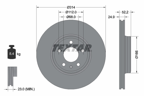 TEXTAR Bremsscheibe 92159903