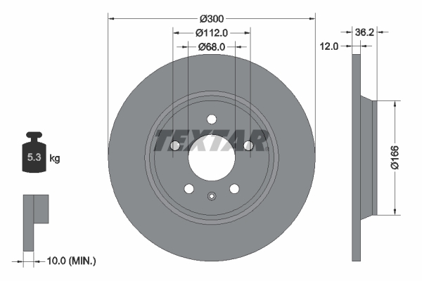 TEXTAR Bremsscheibe 92160103