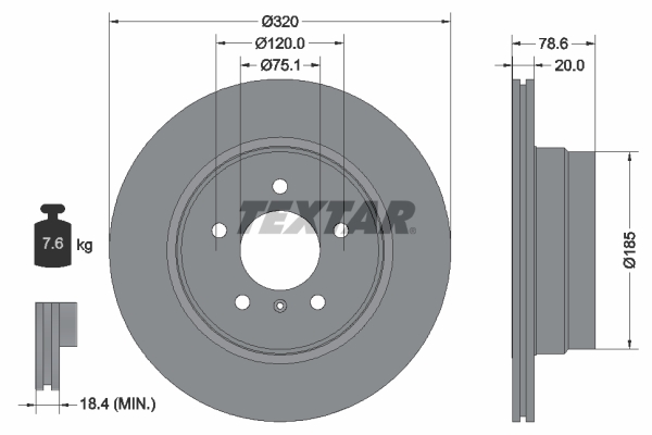 TEXTAR Bremsscheibe 92161103