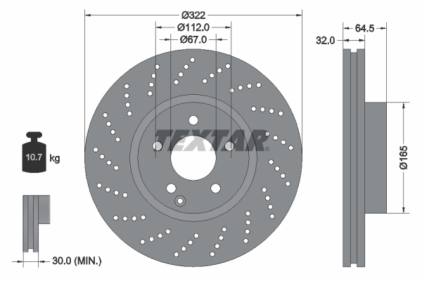 TEXTAR Bremsscheibe 92163403