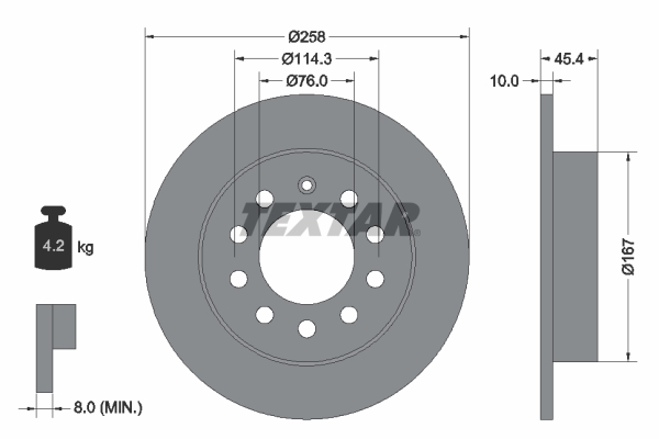 TEXTAR Bremsscheibe 92166700