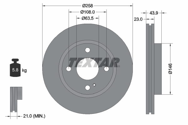 TEXTAR Bremsscheibe 92176003