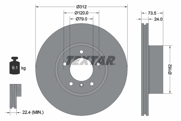 TEXTAR Bremsscheibe 92176105