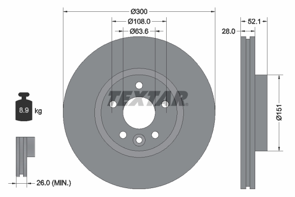 TEXTAR Bremsscheibe 92196903