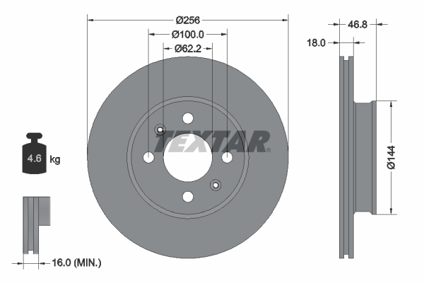 TEXTAR Bremsscheibe 92204900
