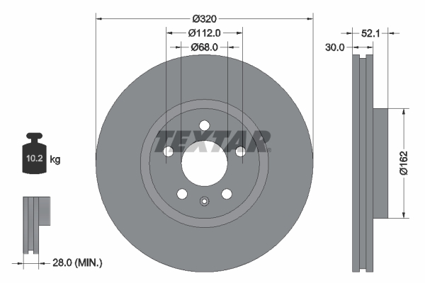 TEXTAR Bremsscheibe 92229303