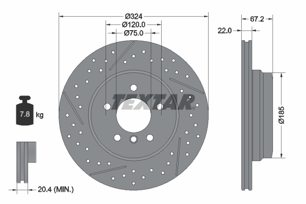 TEXTAR Bremsscheibe 92231203