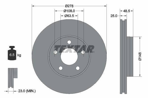 TEXTAR Bremsscheibe 92237703