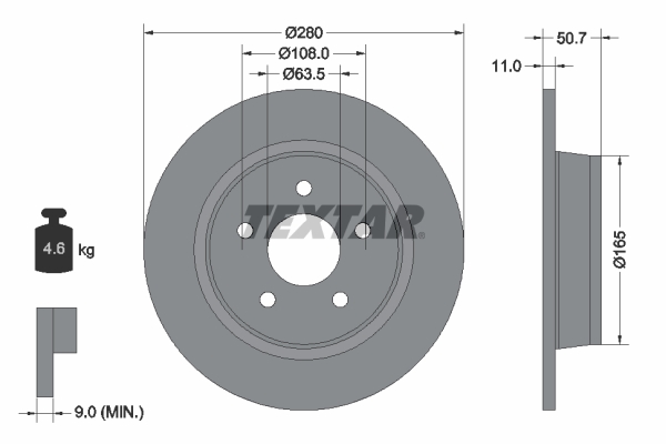 TEXTAR Bremsscheibe 92238903