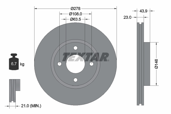 TEXTAR Bremsscheibe 92252403