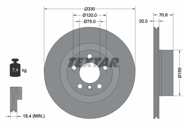 TEXTAR Bremsscheibe 92256303
