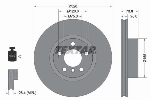 TEXTAR Bremsscheibe 92257105