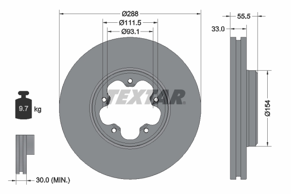 TEXTAR Bremsscheibe 93260603