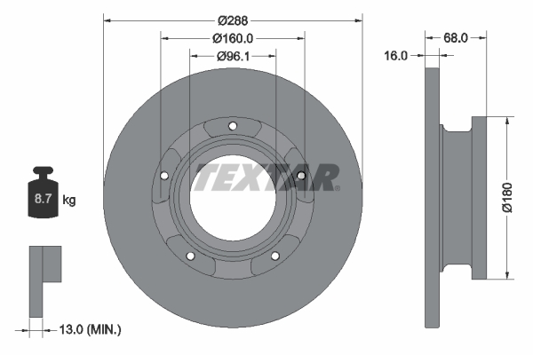 TEXTAR Bremsscheibe 93260703