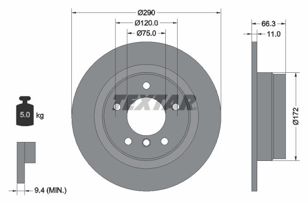 TEXTAR Bremsscheibe 92261003