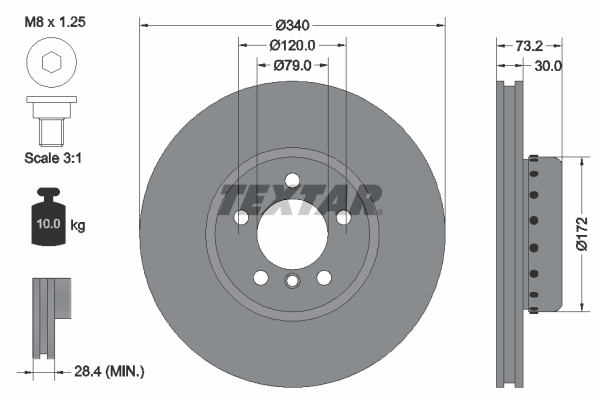 TEXTAR Bremsscheibe 92264925