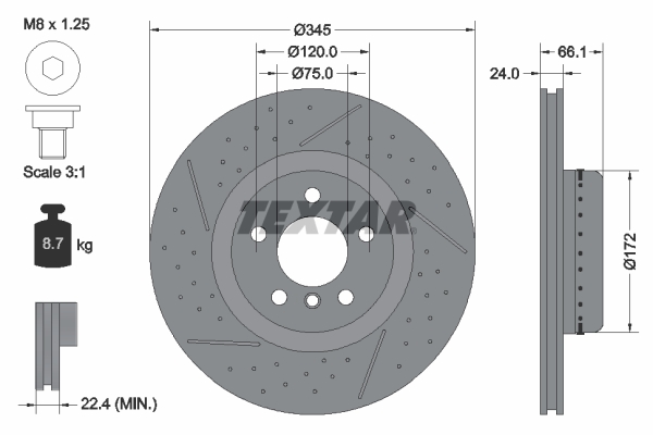 TEXTAR Bremsscheibe 92265225