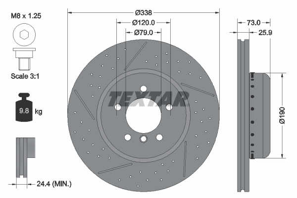 TEXTAR Bremsscheibe 92266925