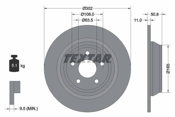 TEXTAR Bremsscheibe 92268703
