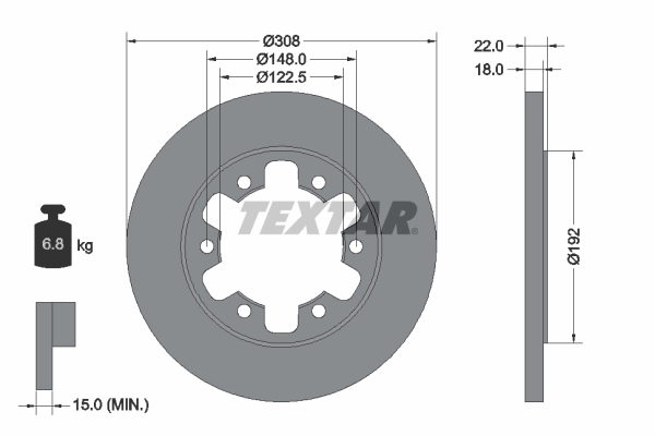 TEXTAR Bremsscheibe 92275803