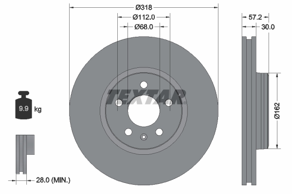 TEXTAR Bremsscheibe 92282705