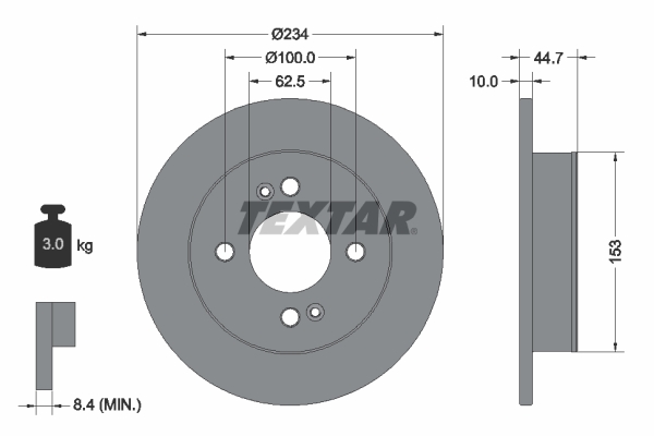 TEXTAR Bremsscheibe 92291603