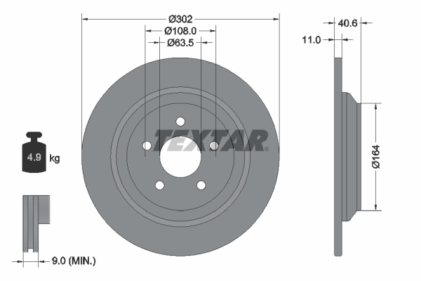 TEXTAR Bremsscheibe 92292403