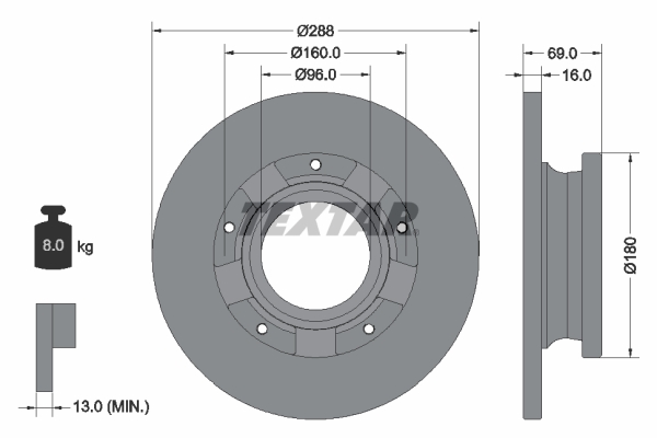 TEXTAR Bremsscheibe 92316903
