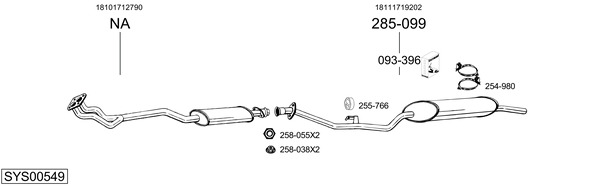 BOSAL Abgasanlage SYS00549