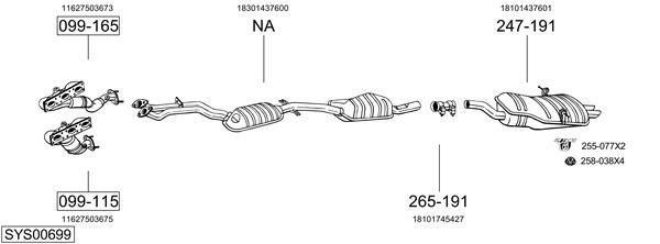 BOSAL Abgasanlage SYS00699