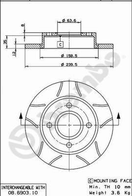 BREMBO Bremsscheibe 08.6903.75