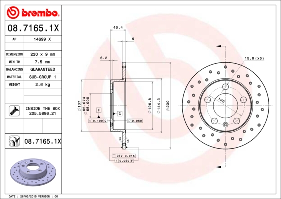 BREMBO Bremsscheibe 08.7165.1X