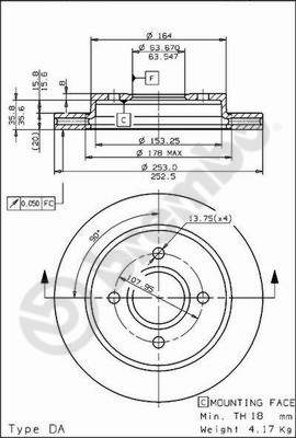 BREMBO Bremsscheibe 09.5708.75