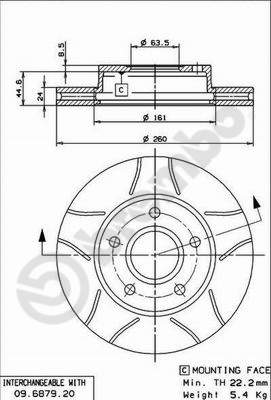 BREMBO Bremsscheibe 09.6879.76