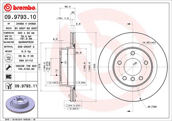 BREMBO Bremsscheibe 09.9793.10