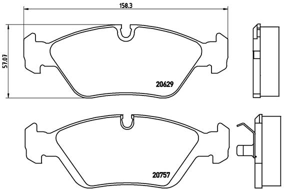 BREMBO Bremsbelagsatz, Scheibenbremse P 06 008