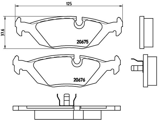 BREMBO Bremsbelagsatz, Scheibenbremse P 06 009