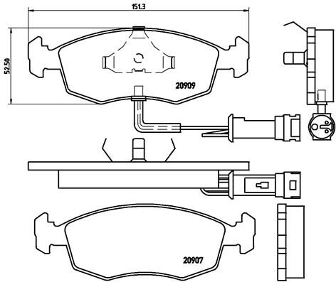 BREMBO Bremsbelagsatz, Scheibenbremse P 24 007
